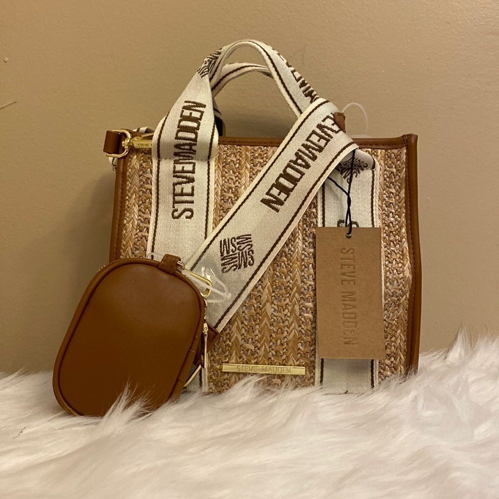 NWT Steve Madden (Bwebber)Satchel/Crossbody/Canvas Viral Tiktok Bag - Tweed - Picture 3 of 14